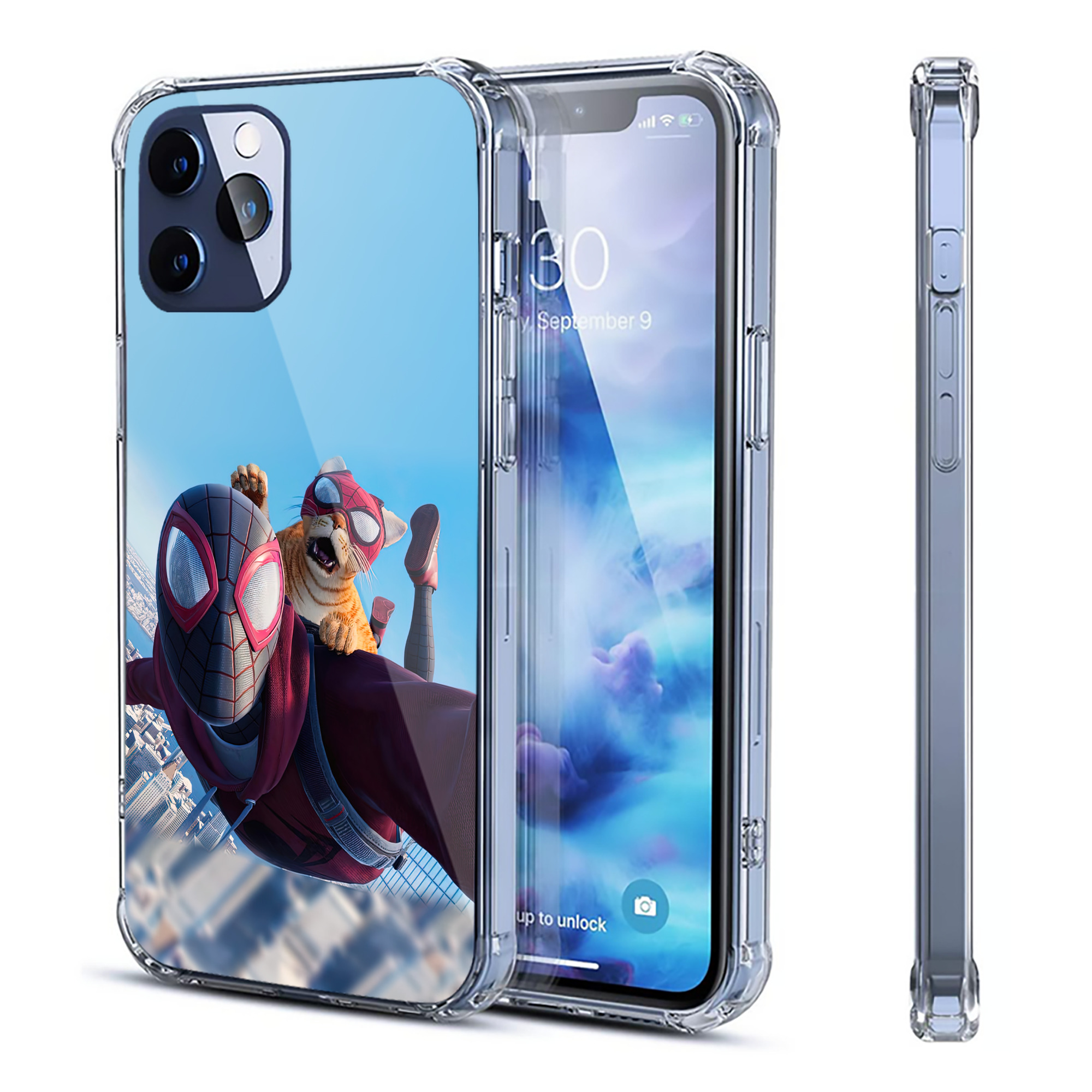 （画像用） Spider Man スパイダーマン 【iPhone 12シリーズ対応】透明スマホケース（クリアソフトケース）